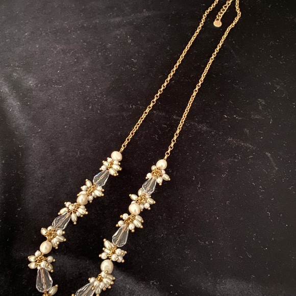 14k plated pearl and crystal necklace - Picture 3 of 3